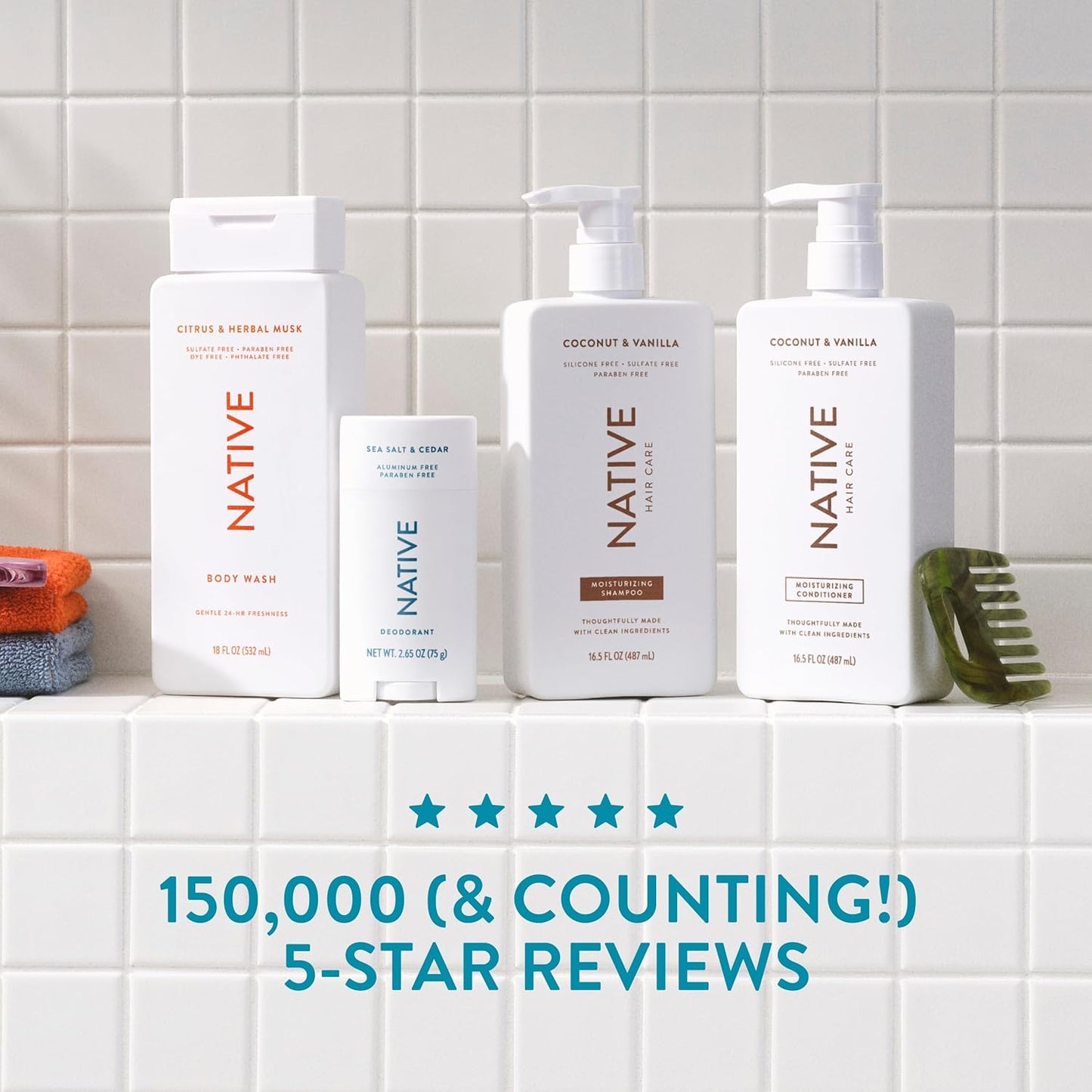 Native Shampoo and Conditioner – Mindful Shower Experience, Naturally Derived Formula for Color-Treated and Dry Hair
