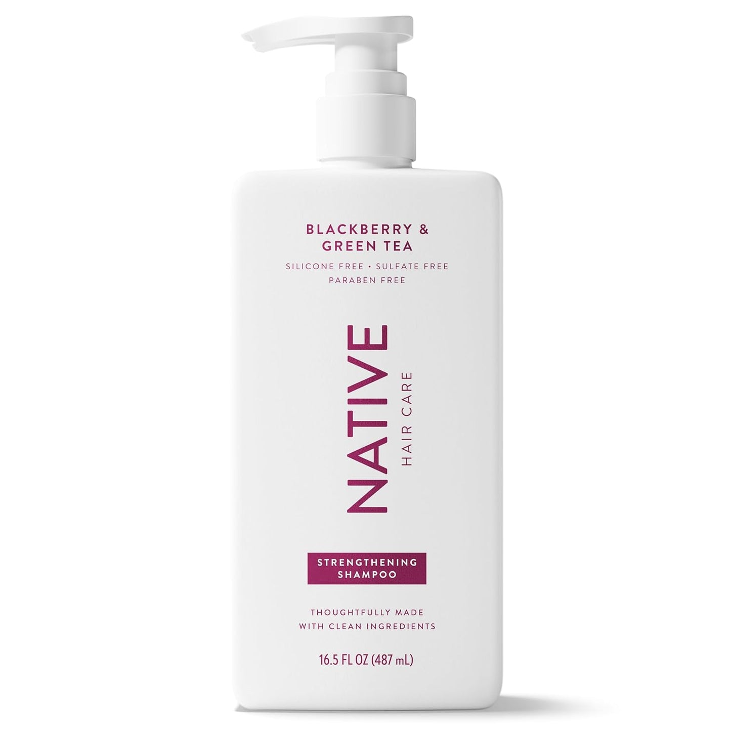 Native Strengthening Shampoo Blackberry & Green Tea 16.5 fl Oz – Vegan Birthday Gift for Her with Damage Repair