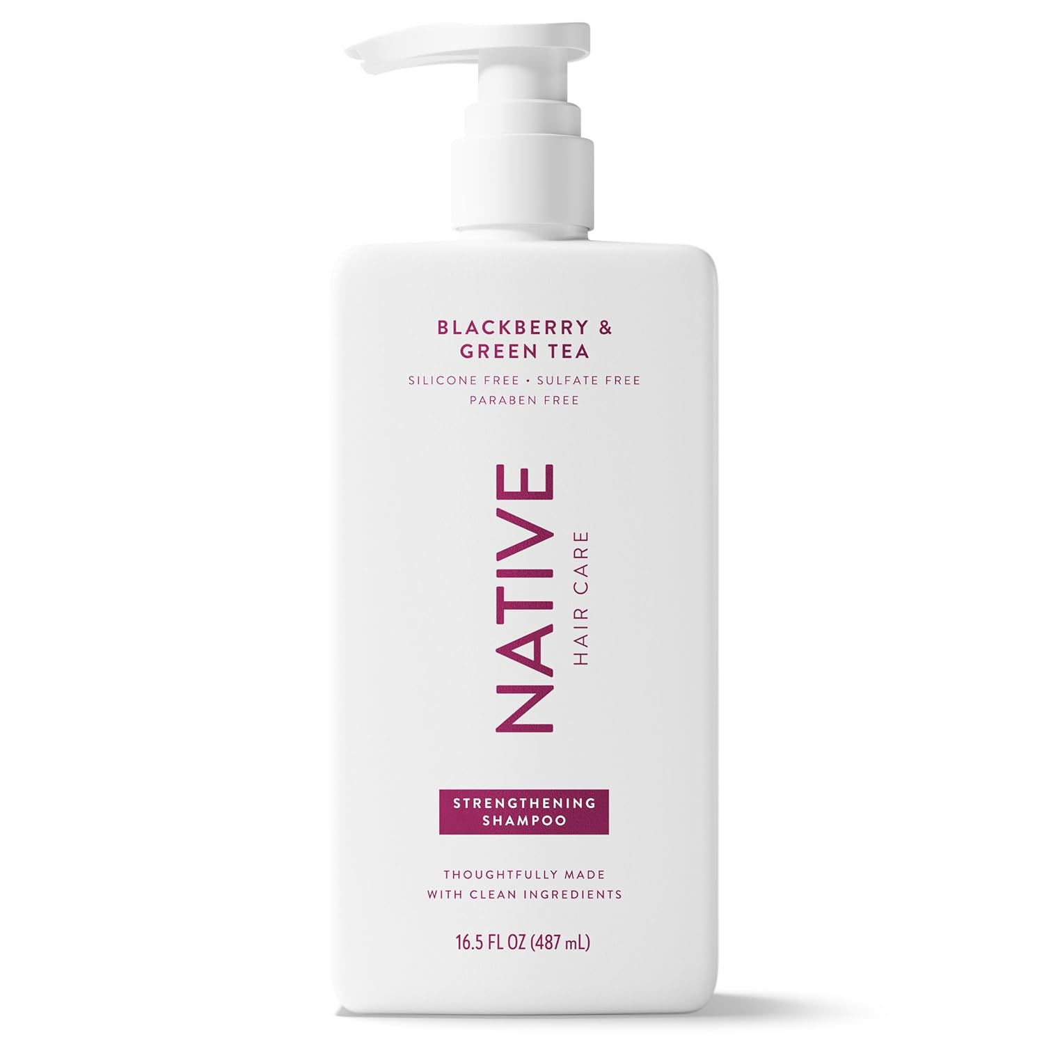 Native Strengthening Shampoo Blackberry & Green Tea 16.5 fl Oz – Vegan Birthday Gift for Her with Damage Repair