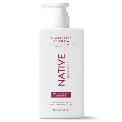 Native Strengthening Shampoo Blackberry & Green Tea 16.5 fl Oz – Vegan Birthday Gift for Her with Damage Repair