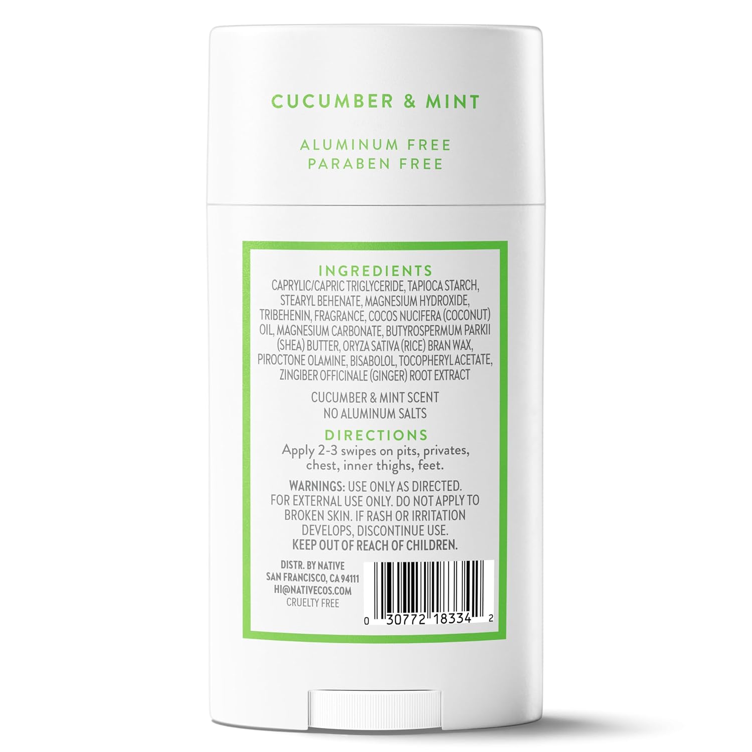 Native Unscented Deodorant for Minimalist Routines, Aluminum Free Single Ingredient Clean Formula
