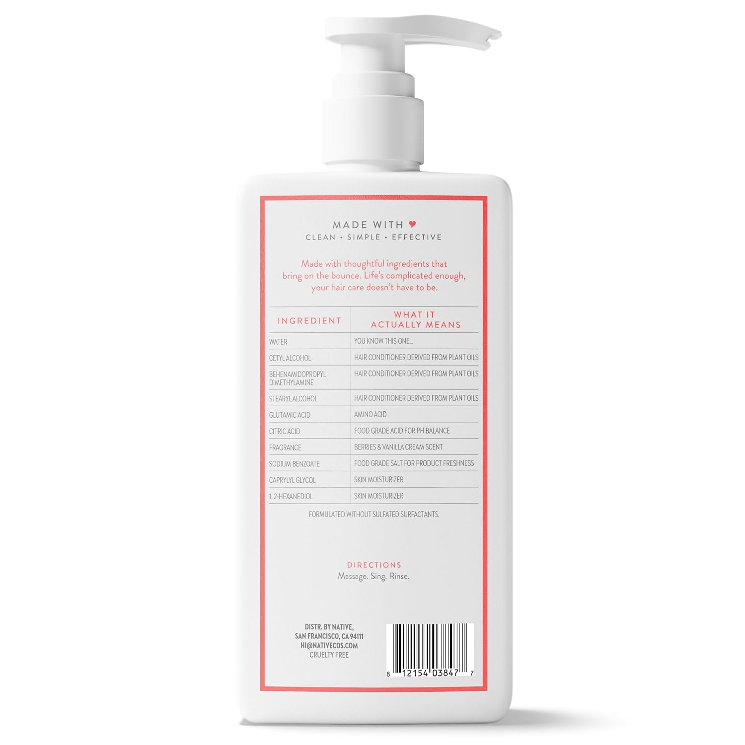 Native Volumizing Conditioner Berries & Vanilla Cream – Thoughtful Birthday Gift for Her