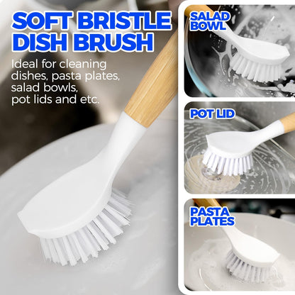 natural bamboo handle on every brush