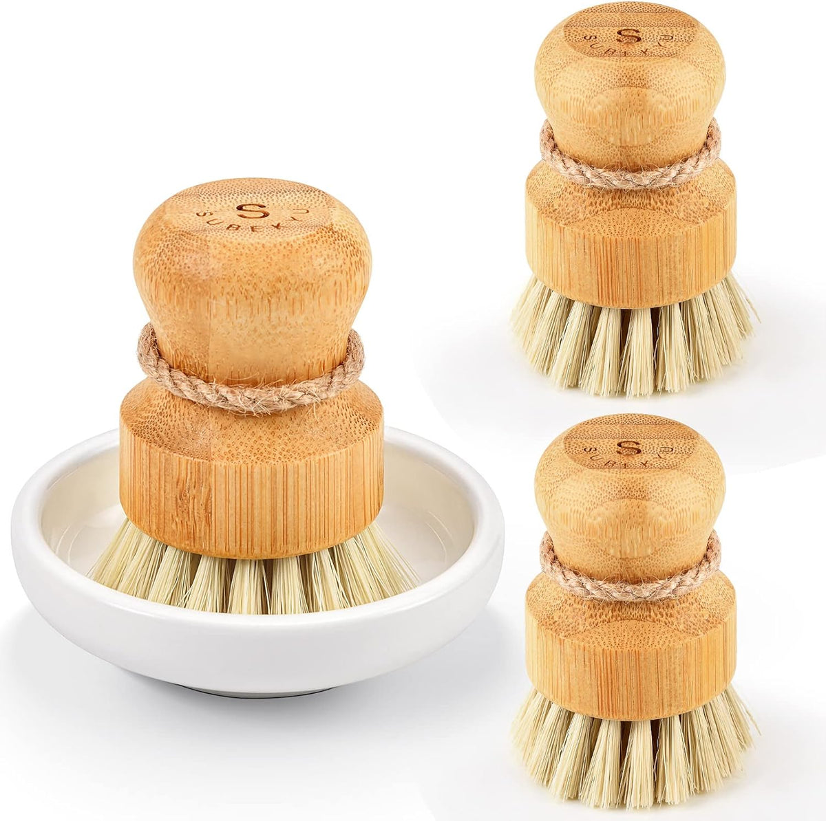 natural bamboo handle selected for durability and compostability