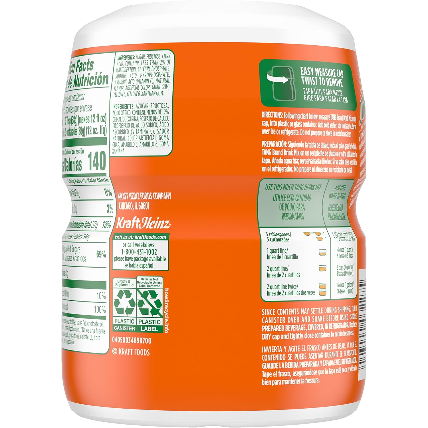naturally flavored orange powder that mixes instantly with water