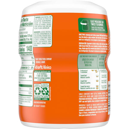 naturally flavored orange powder that mixes instantly with water