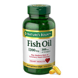 Nature's Bounty Omega 3 Fish Oil - Purified and Tested for Purity, Safe Heart Support Softgel, 360 mg EPA DHA, 200 Ct