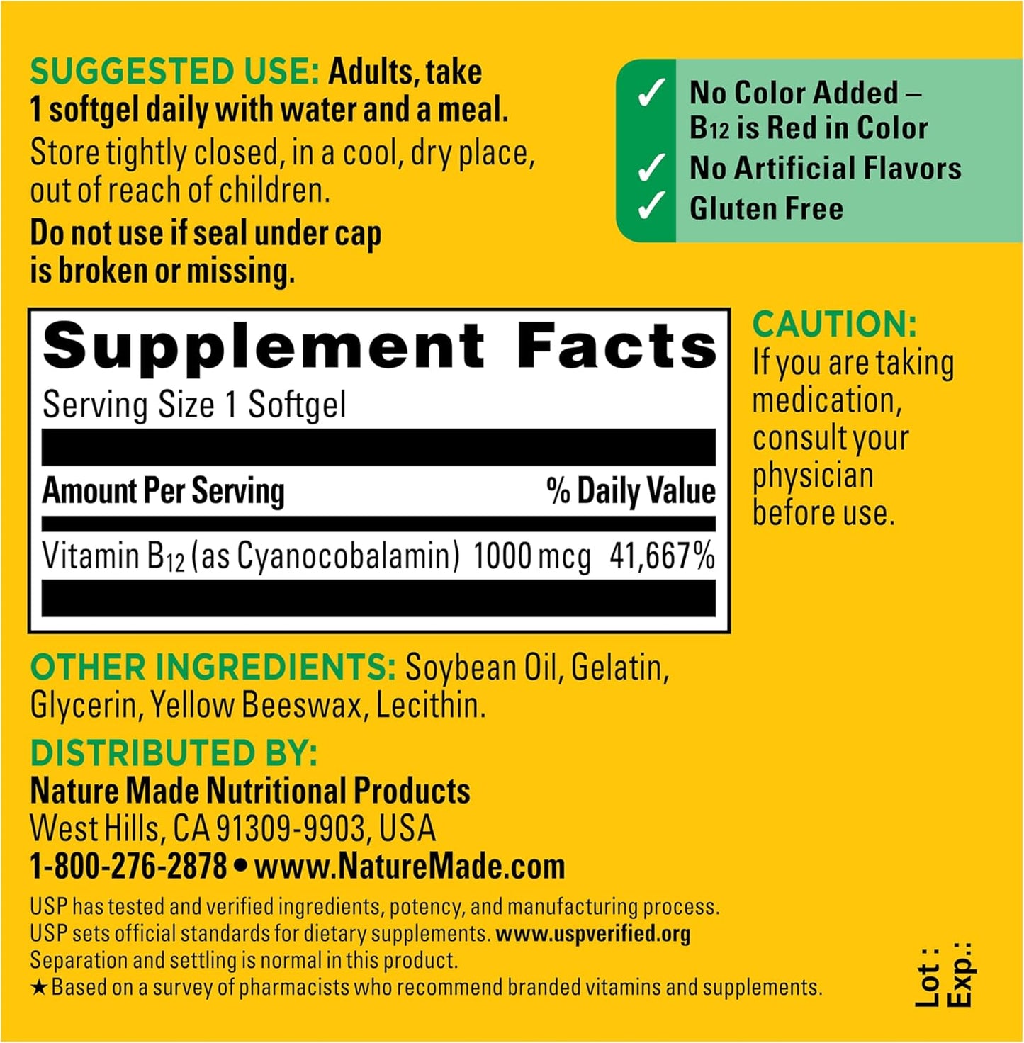 Nature Made Vitamin B12 1000 mcg – Heartfelt Housewarming Gift to Support New Routine Energy, 150 Softgels, 150 Day Supply