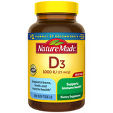 Nature Made Vitamin D3 1000 IU Softgels – Holistic Immune and Bone Support for Winter Wellness Routine, 650 Count