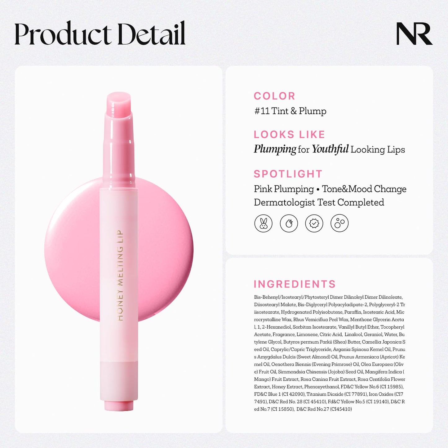 Nature Republic Honey Melting Lip Plumping Stick – Affordable Birthday Gift for Her, K-Beauty Lip Tint with Hydrating Plump Gloss Finish