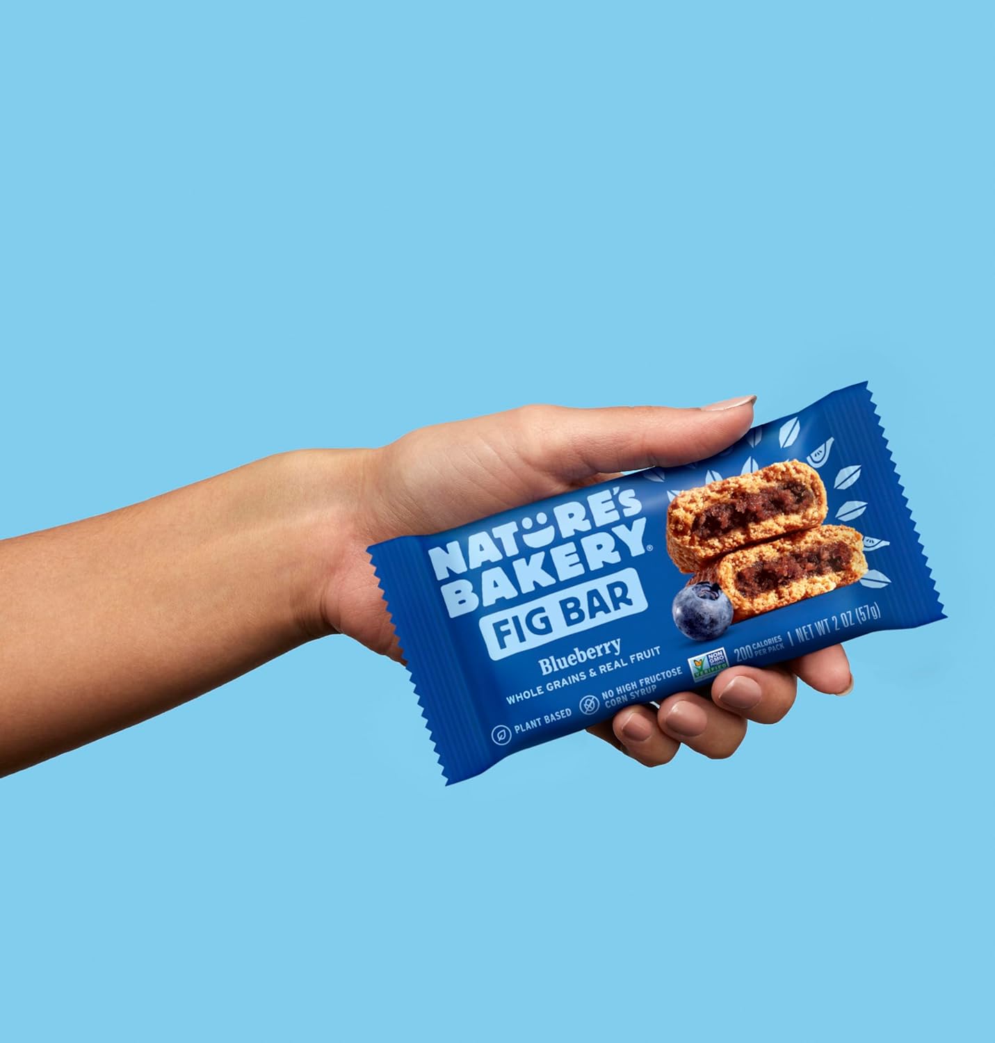 Nature's Bakery Blueberry Fig Bars - Office Desk Snack for Afternoon Focus, Individually Wrapped
