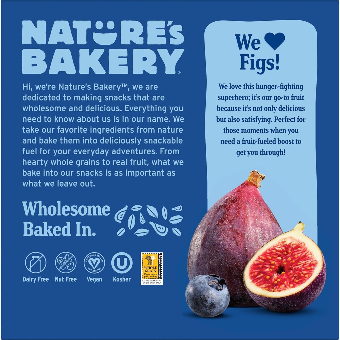 Nature's Bakery Blueberry Fig Bars - Office Desk Snack for Afternoon Focus, Individually Wrapped