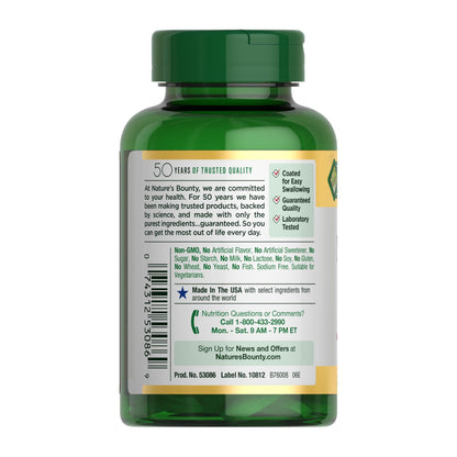 Nature's Bounty Magnesium 500 mg Tablets – Workplace Wellness Supplement for Sustained Energy Metabolism, Travel-Friendly Bottle, 200 Count