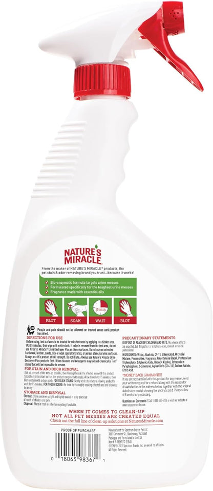 Nature's Miracle Urine Destroyer Plus for Cats – Allergen-Conscious Stain Remover for Restful Living Areas