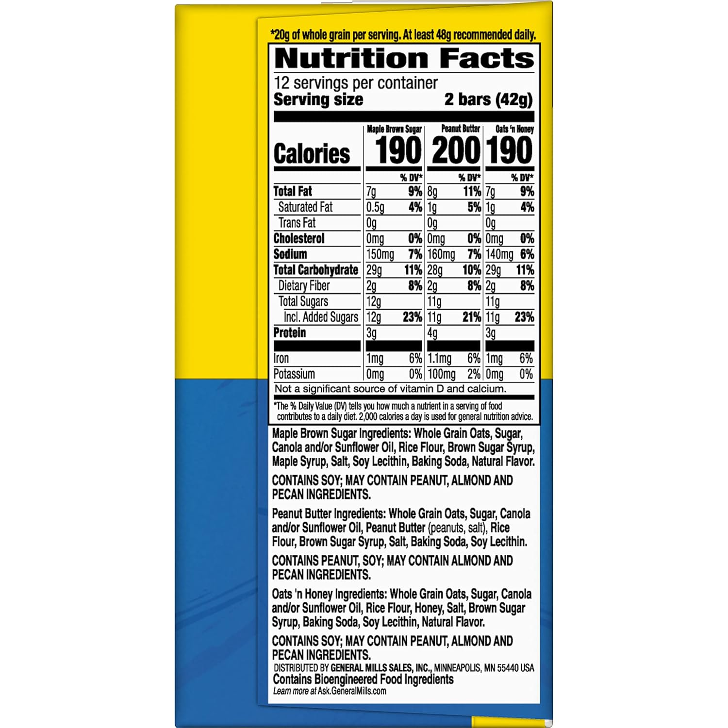 Nature Valley Crunchy Granola Bars – Desk Drawer Snack for Focused Workdays, 12 Pouches