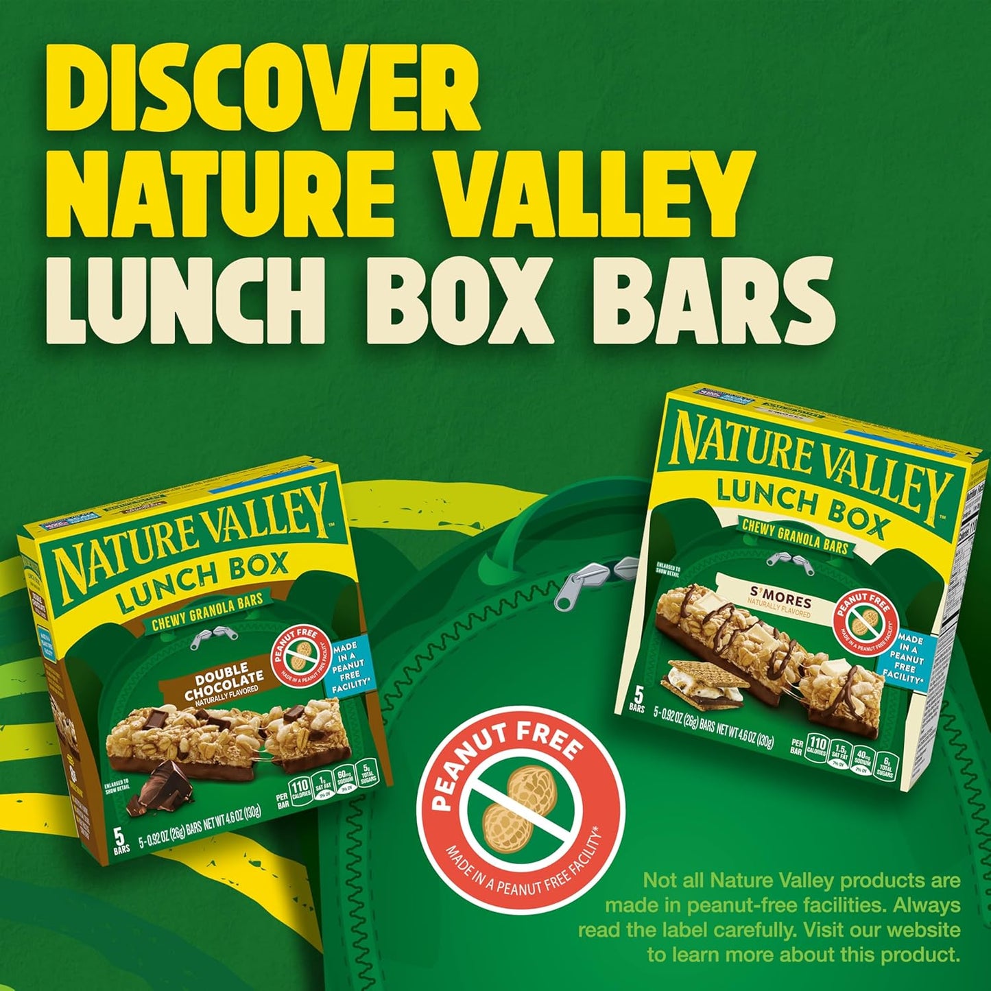 Nature Valley Peanut-Free S'mores Granola Bars – Lower Sugar Clean-Ingredient Snack for Smart Sweet Tooth Cravings, 5 Bars