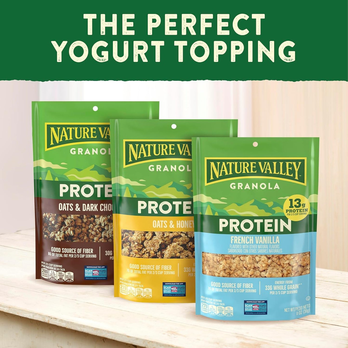 Nature Valley Protein Granola – Backpack Trail Snack, 13g Protein Honey Clusters for Hiking and Camping