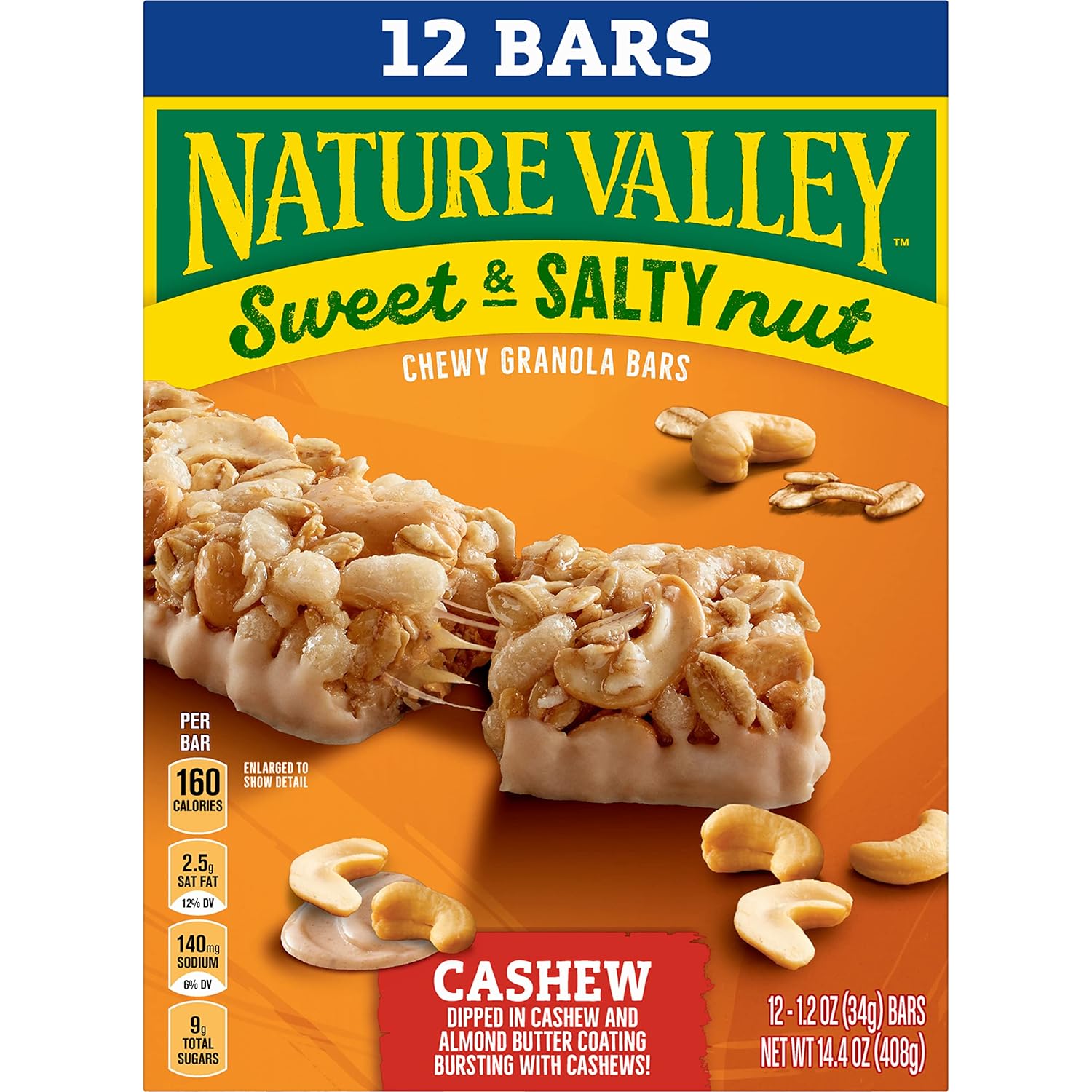 Nature Valley Sweet and Salty Nut Granola Bars – Better-for-You Family Snack with Fiber and Protein, Salted Caramel