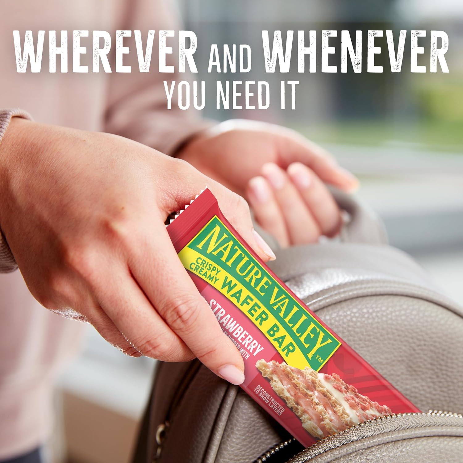 Nature Valley Wafer Bars – Strawberry Office Snack for Mid-Afternoon Slumps and Desk Drawer Stocking, 5 ct