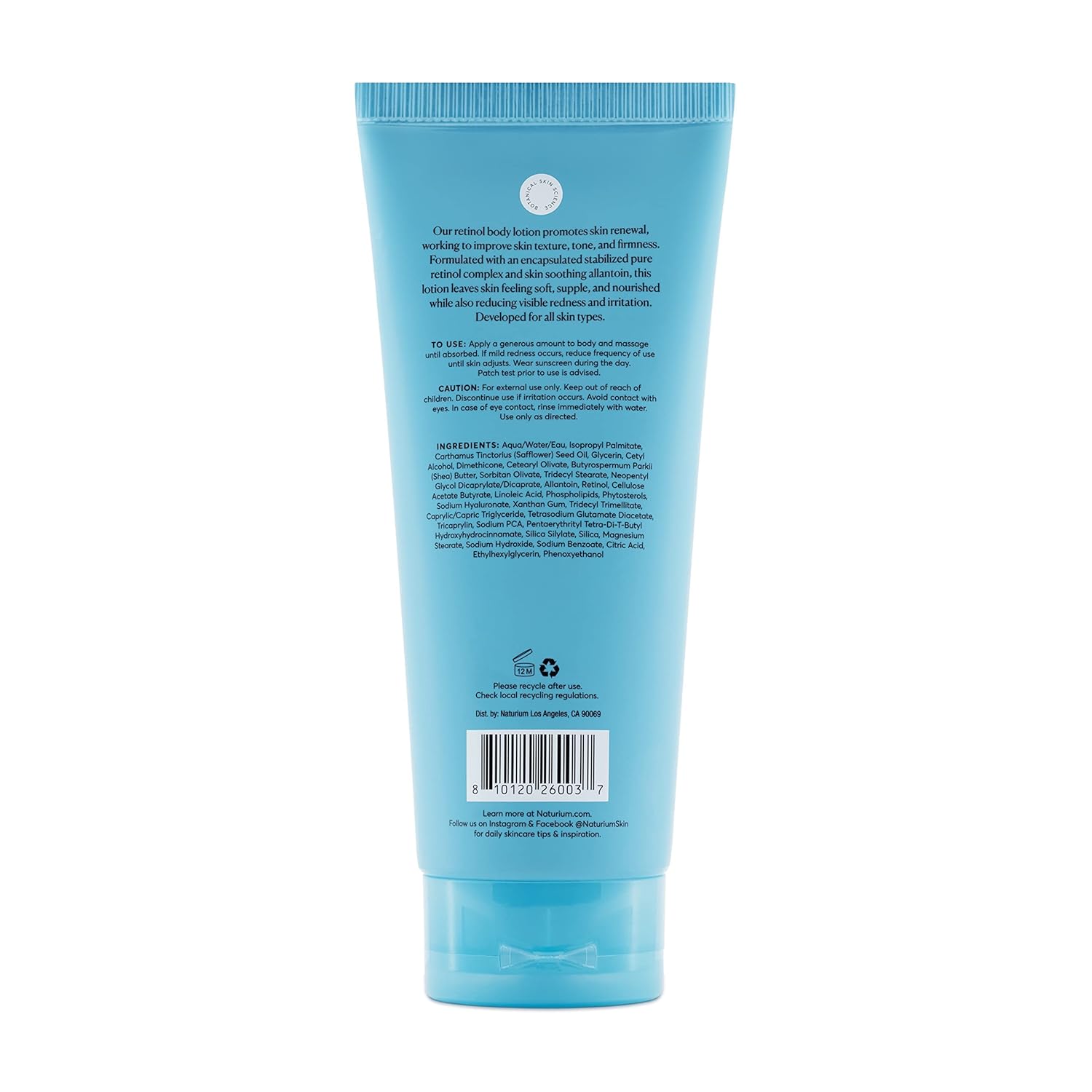 Naturium Skin-Renewing Retinol Body Lotion – Dermatologist-Tested Retinol for Sensitive, Reactive Skin