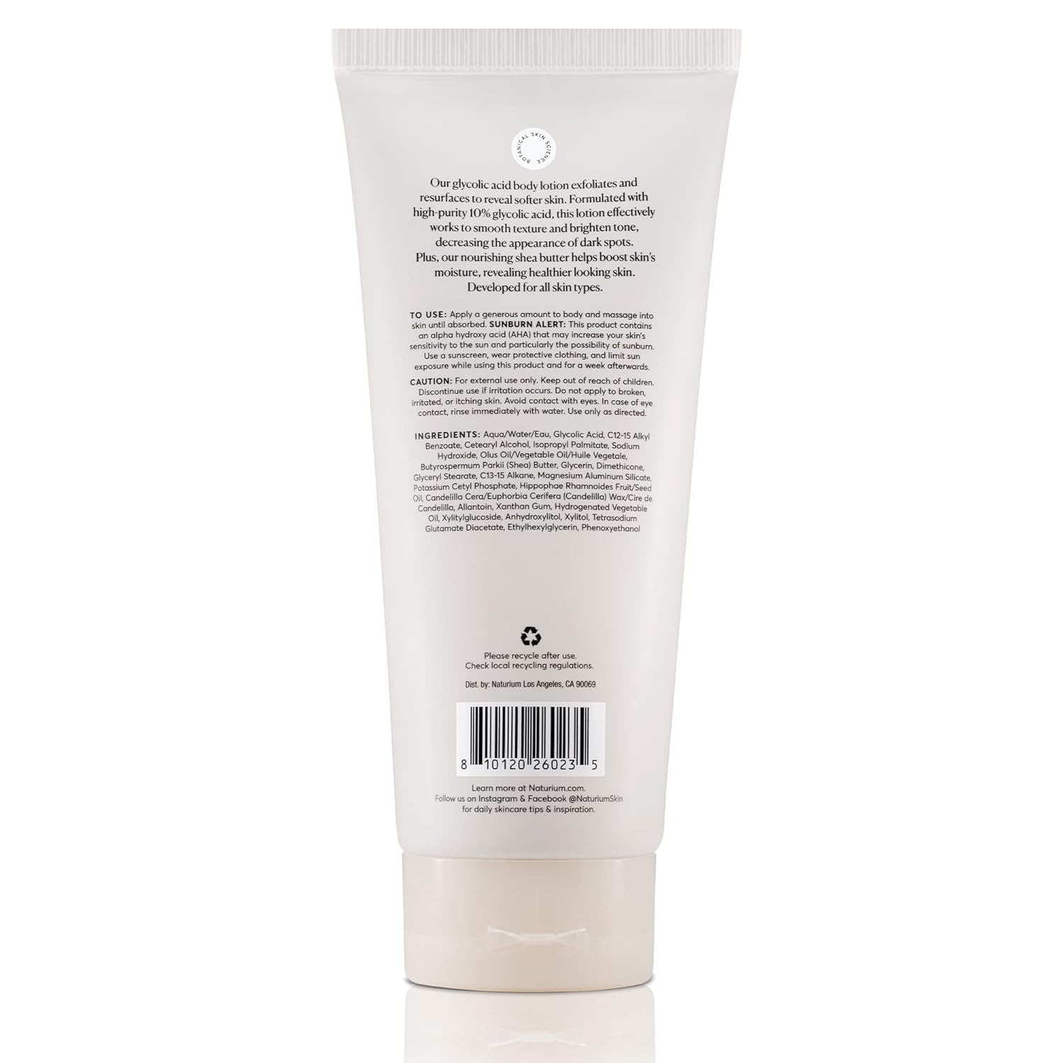 Naturium The Smoother Glycolic Acid Body Lotion – Dermatologist-Tested AHA Treatment for Sensitive and Reactive Skin Types