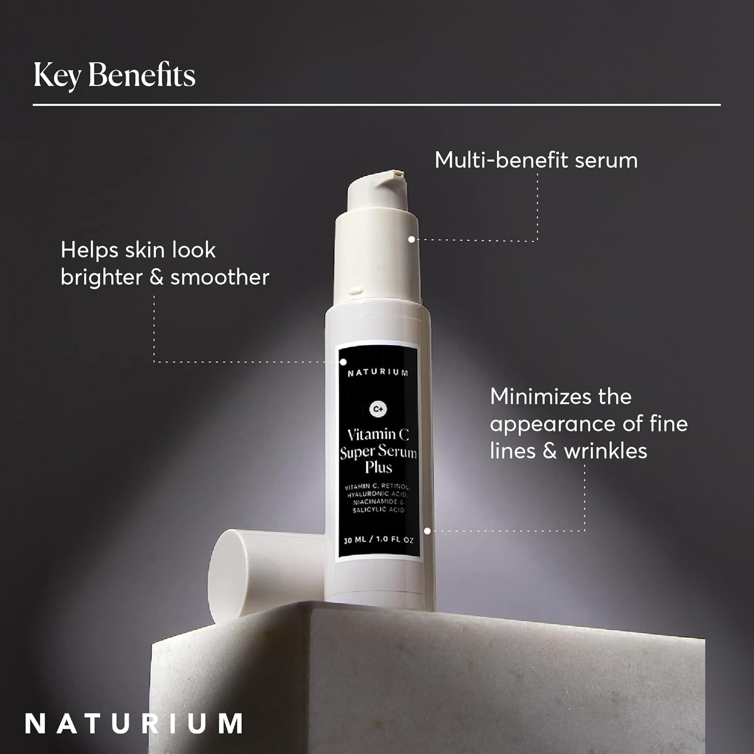 Naturium Vitamin C Super Serum Plus – Spa-Like Wind-Down Treatment, Hydrating Retinol Serum for Evening Routine