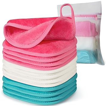 Natwag Makeup Remover Cloth – Valentine's Day Pampering Gift for Her, Zero-Waste Skincare Set 12 Pack, Cool Grey