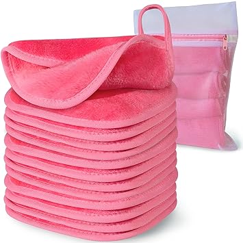 Natwag Makeup Remover Cloth – Valentine's Day Pampering Gift for Her, Zero-Waste Skincare Set 12 Pack, Cool Grey