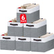 6pcs - Rectangular 14"x10"x9.5" - White with Grey
