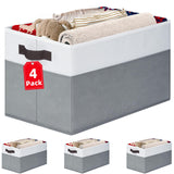 Lukondee Baby Nursery Storage Bins with Handles, Odorless Foldable Baskets for Changing Table Area