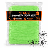 Piteno® Halloween Spider Webs – Kid-Safe Playroom & Trunk-or-Treat Display, No Flame Soft Fiber Webbing in 5 Colors