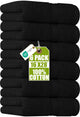 6 - Black - 6 Hand Towels