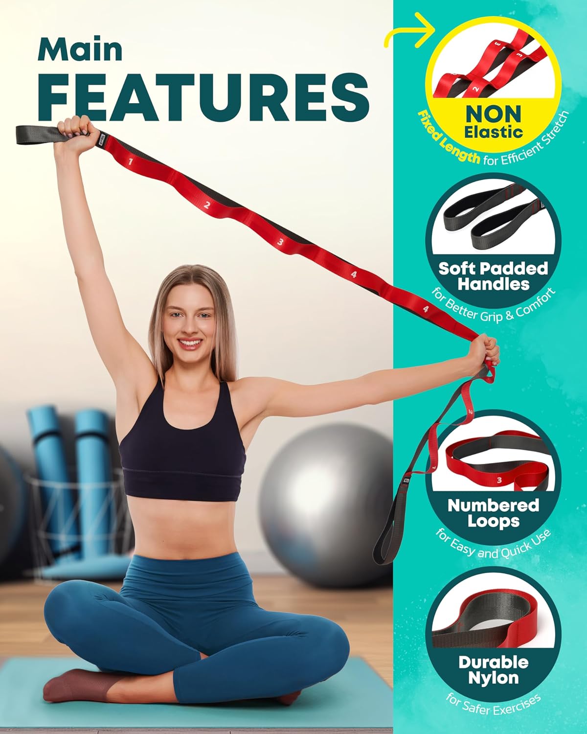 neoprene-padded comfort handles for hands and feet