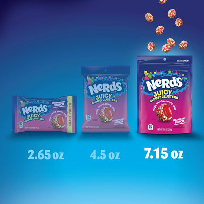 NERDS Juicy Gummy Clusters – Camping and Picnic Shareable Candy in Resealable Stand-Up Bag, 8 oz