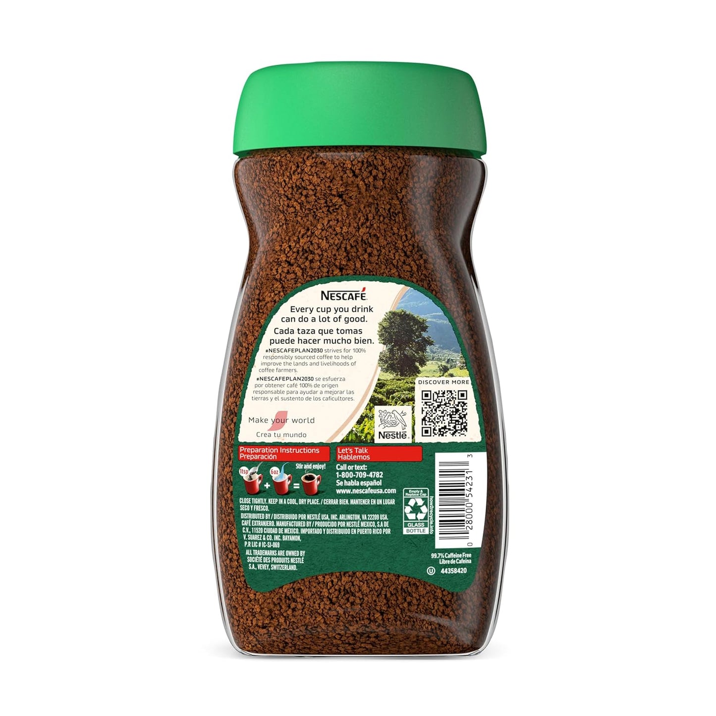 Nescafé Clasico Decaf Instant Coffee – Single-Jar Dark Roast for Clutter-Free Pantry Storage