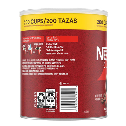NESCAFÉ CLÁSICO Instant Coffee – Effortless Everyday Cup, Neutral Dark Roast for Minimal Counters