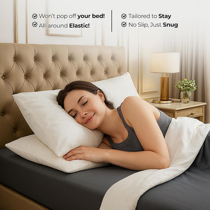 Nestl Brushed Microfiber Queen Fitted Sheet – Hotel-Like Comfort Sheet for Restorative Sleep, Fade Resistant