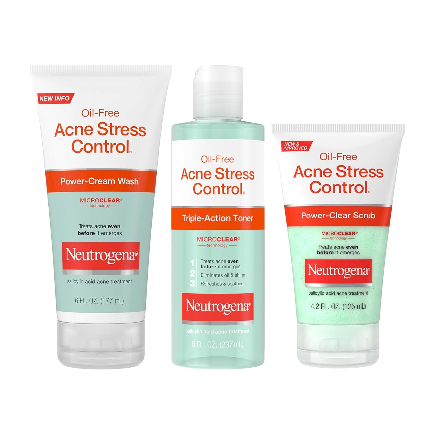 Neutrogena Acne Stress Control Toner for Teens – Gentle, Oil-Free Daily Toner for Young, Breakout-Prone Skin