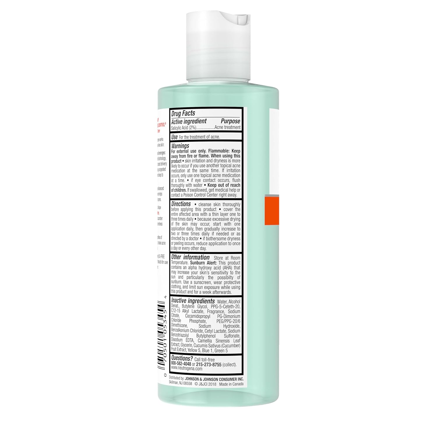 Neutrogena Acne Stress Control Toner for Teens – Gentle, Oil-Free Daily Toner for Young, Breakout-Prone Skin