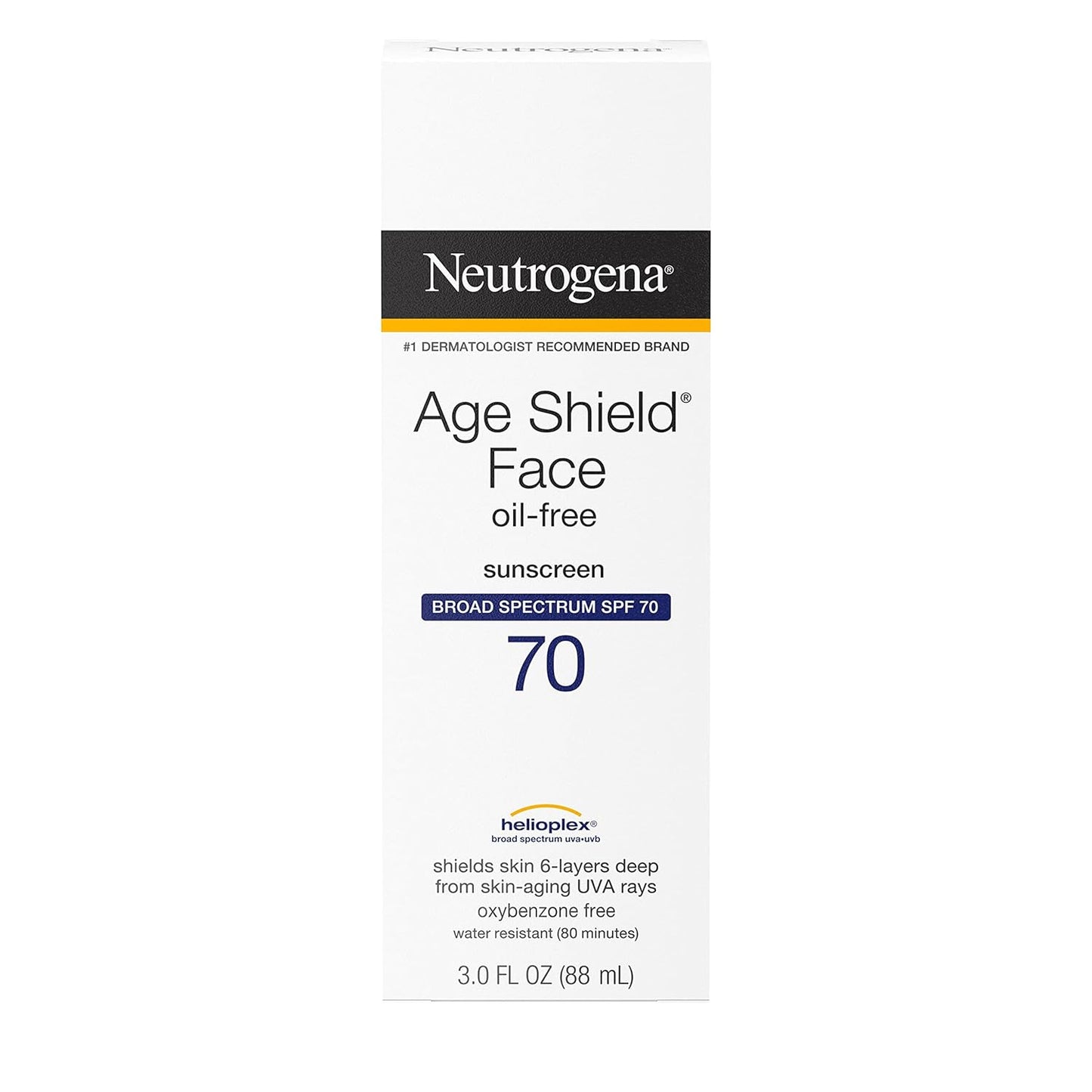 Neutrogena Age Shield Face Sunscreen SPF 70 – Dermatologist-Recommended Sun Care to Reduce Breakouts on Sensitive Skin