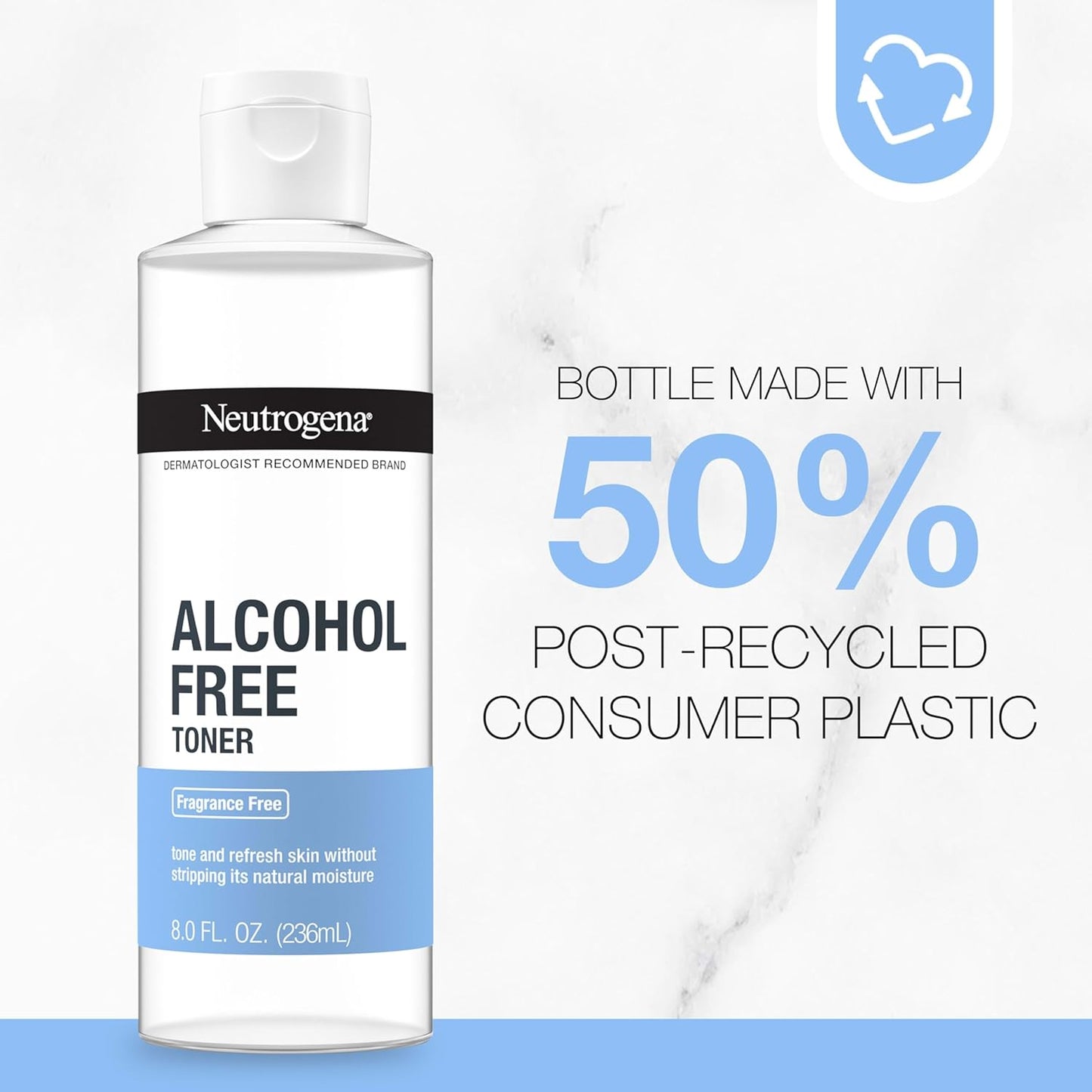 Neutrogena Alcohol-Free Gentle Daily Facial Toner for Sensitive and Reactive Skin, Fragrance-Free Hypoallergenic Toner You Can Trust Daily