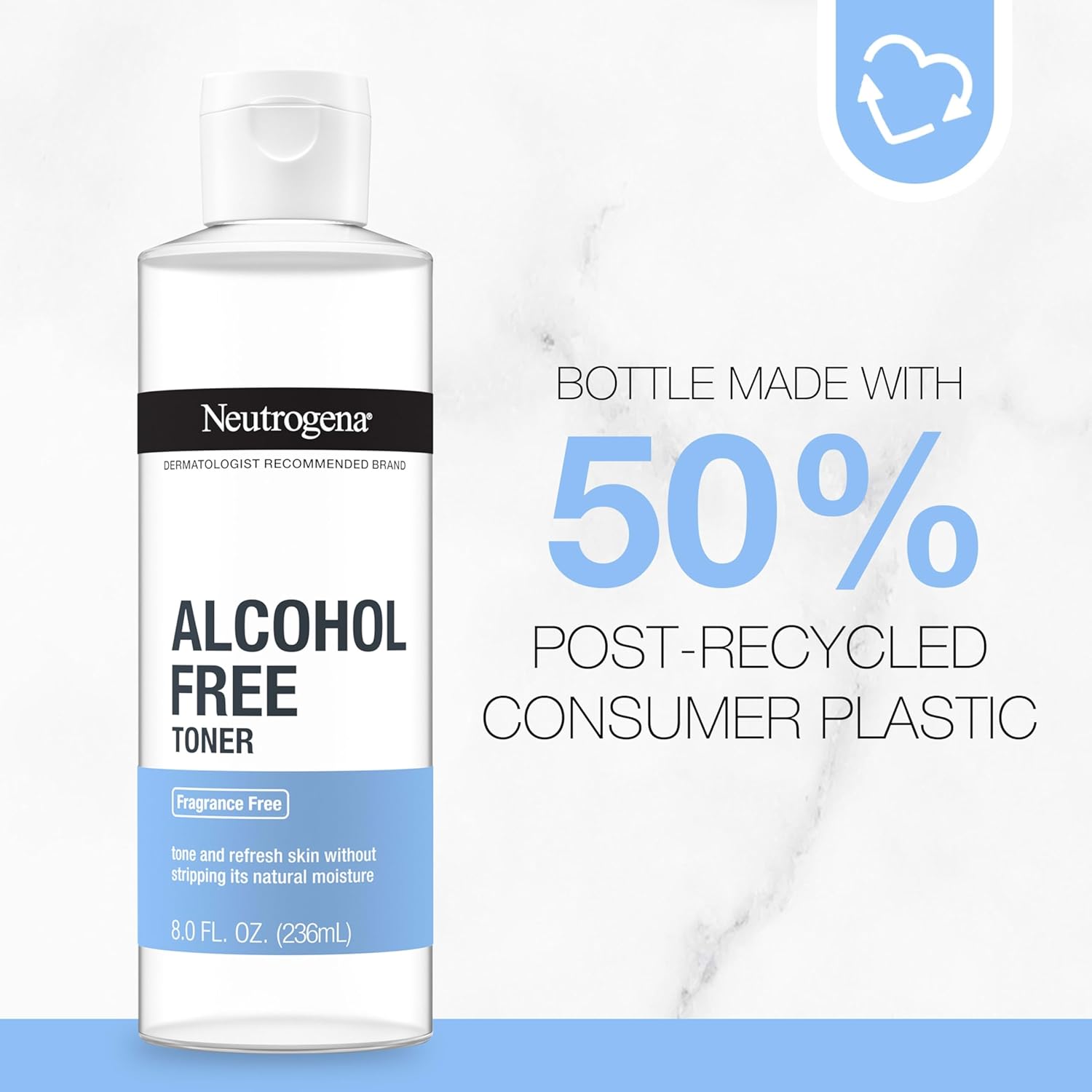 Neutrogena Alcohol-Free Gentle Daily Facial Toner for Sensitive and Reactive Skin, Fragrance-Free Hypoallergenic Toner You Can Trust Daily