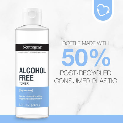 Neutrogena Alcohol-Free Gentle Daily Facial Toner for Sensitive and Reactive Skin, Fragrance-Free Hypoallergenic Toner You Can Trust Daily