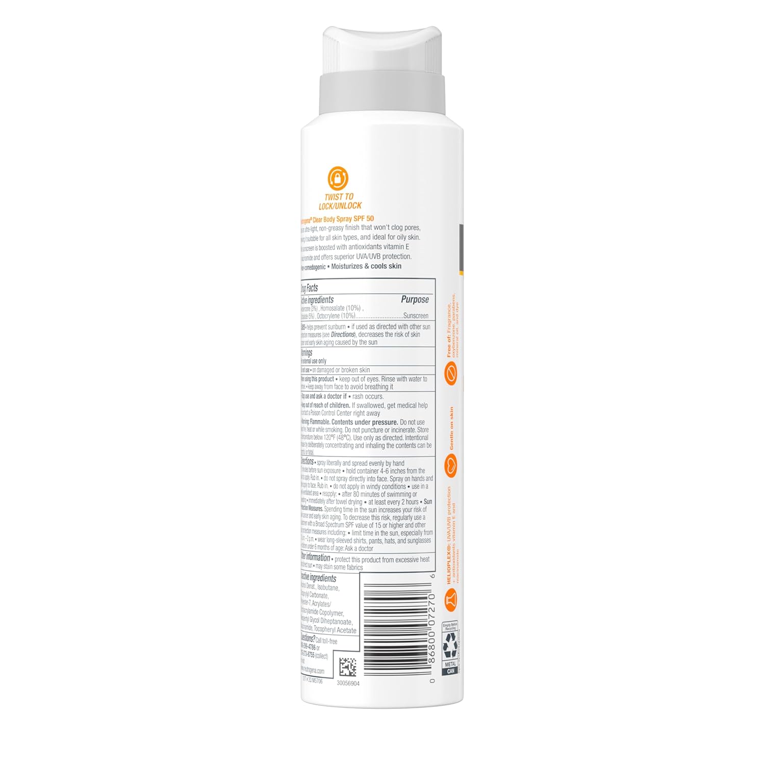 Neutrogena Clear Body SPF 50 Spray – Portable Sun Protection for Beach Days and Poolside Lounging