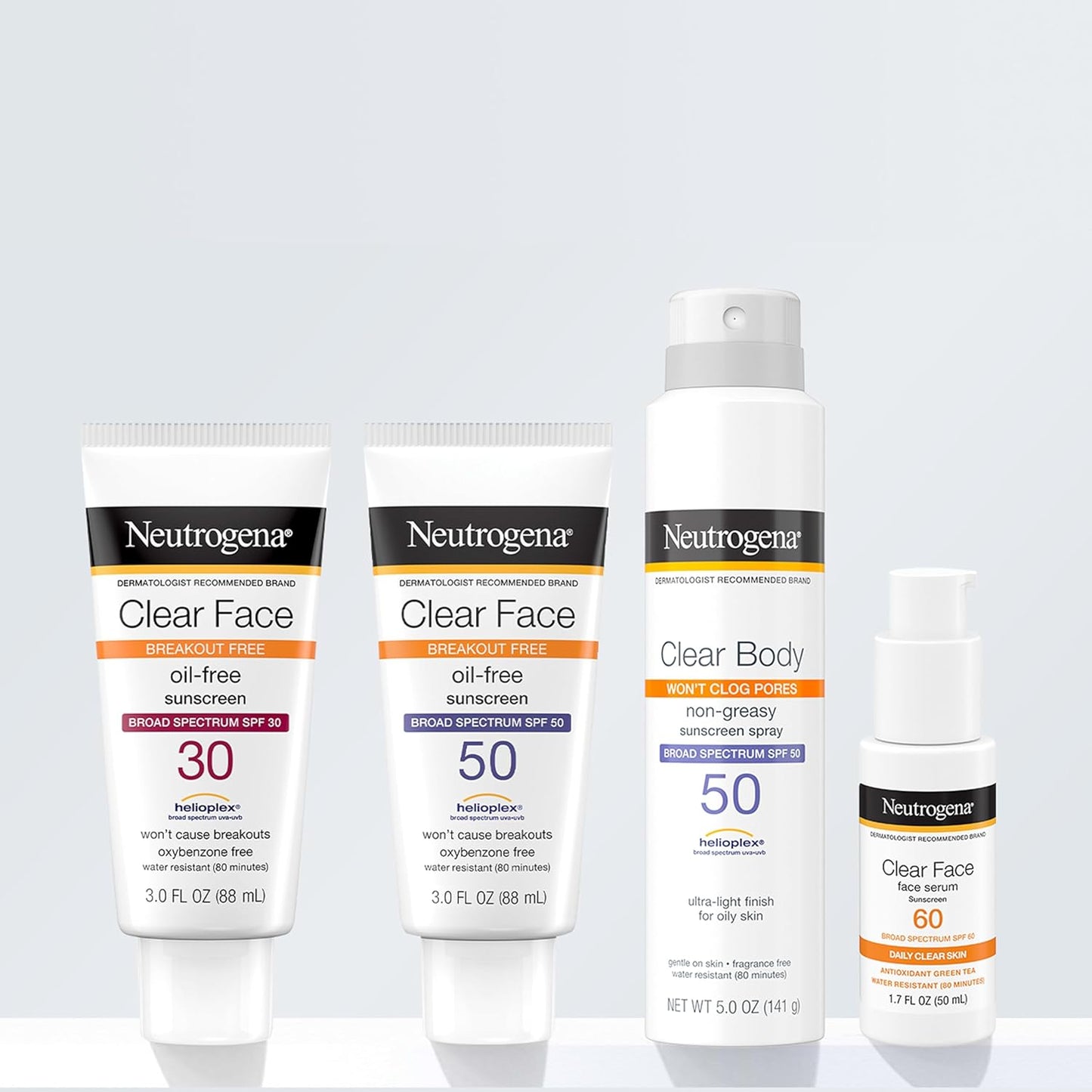 Neutrogena Clear Face Sunscreen Lotion SPF 50 – Daily Wellness Ritual for Acne-Prone, Oily Skin