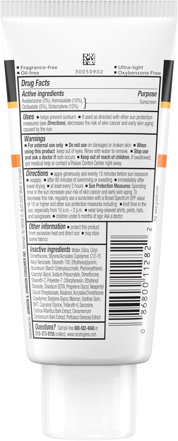 Neutrogena Clear Face Sunscreen Lotion SPF 50 – Daily Wellness Ritual for Acne-Prone, Oily Skin
