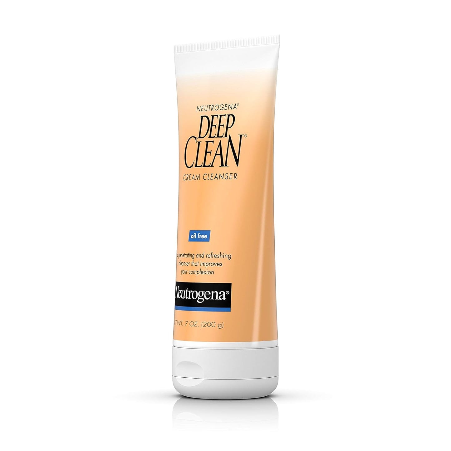 Neutrogena Deep Clean Daily Facial Cream Cleanser with Beta Hydroxy Acid for Gentle Sensitive Skin, Alcohol-Free Dermatologist-Tested Wash, 7 fl. oz