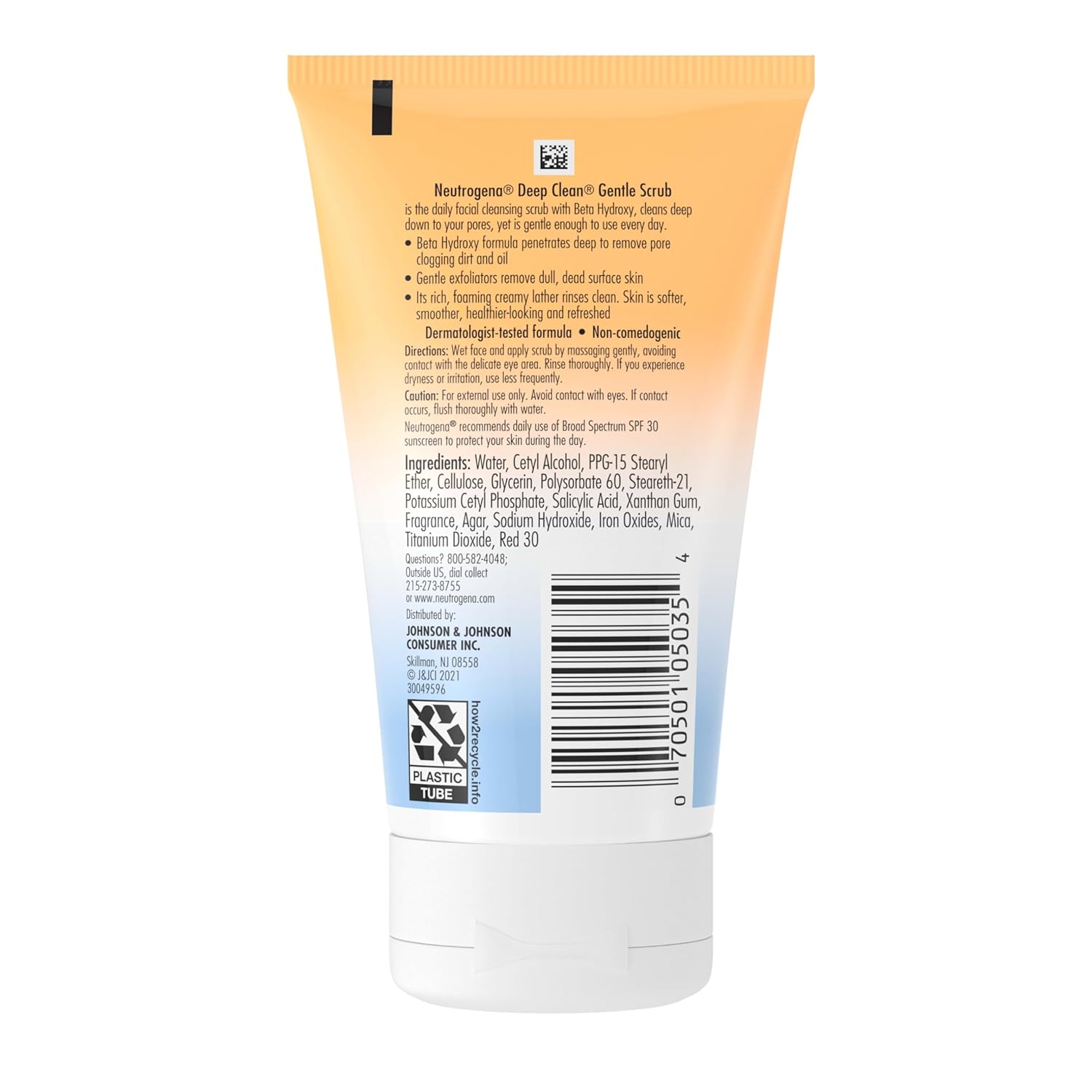 Neutrogena Deep Clean Gentle Scrub – Teen Skincare Starter for Acne-Prone Young Skin, 4.2 fl. oz