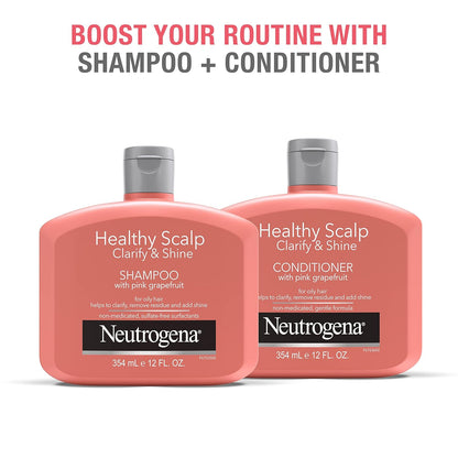 Neutrogena Exfoliating Healthy Scalp Clarify & Shine Conditioner for Oily Hair – Travel-Sized Hair Reset for the Gym Locker Room