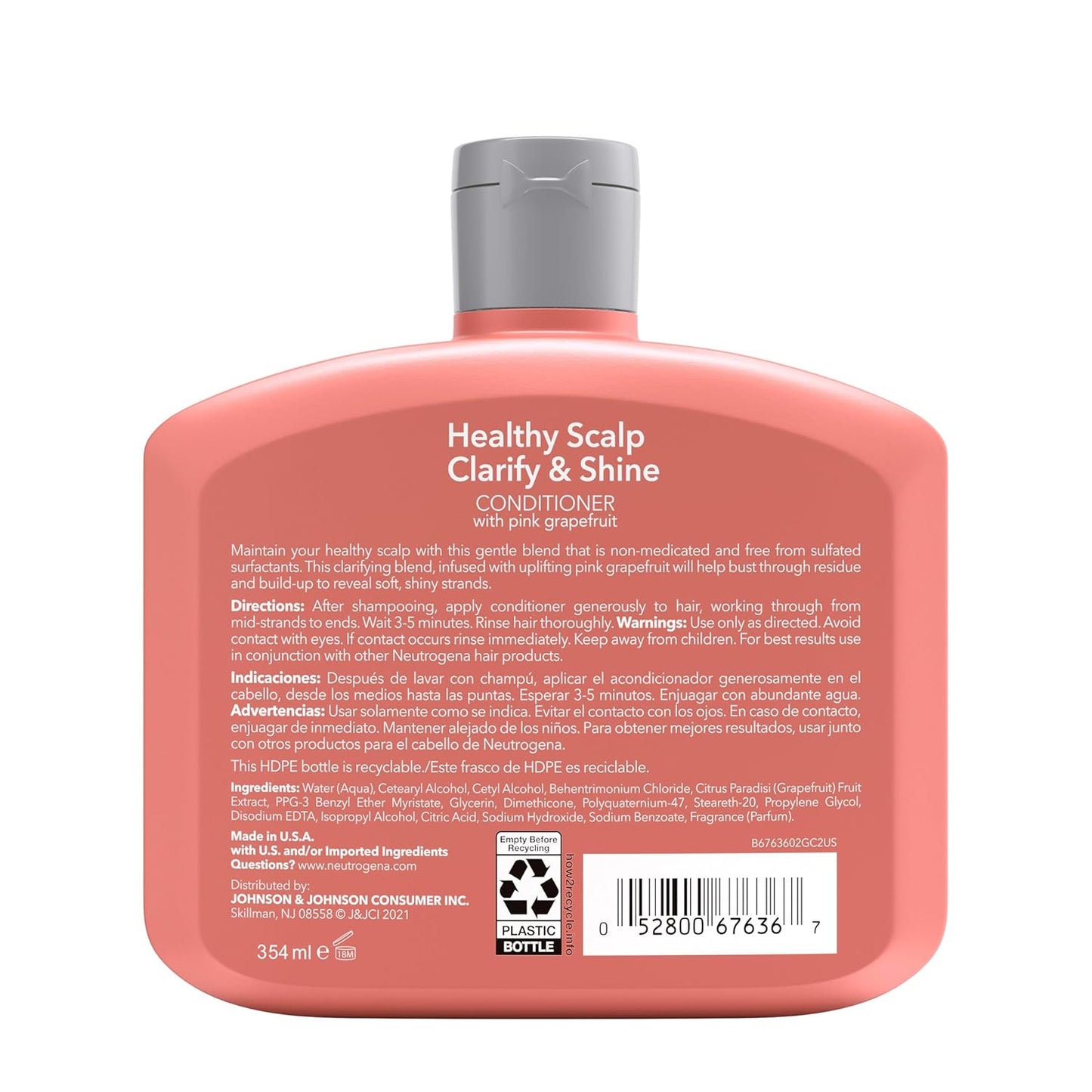 Neutrogena Exfoliating Healthy Scalp Clarify & Shine Conditioner for Oily Hair – Travel-Sized Hair Reset for the Gym Locker Room